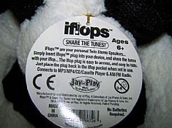 IFLOPS SOFT TOY DOG BACK PACK 40 cm SPEAKERS IPOD IPHONE MP3 WHAT A BARGAIN